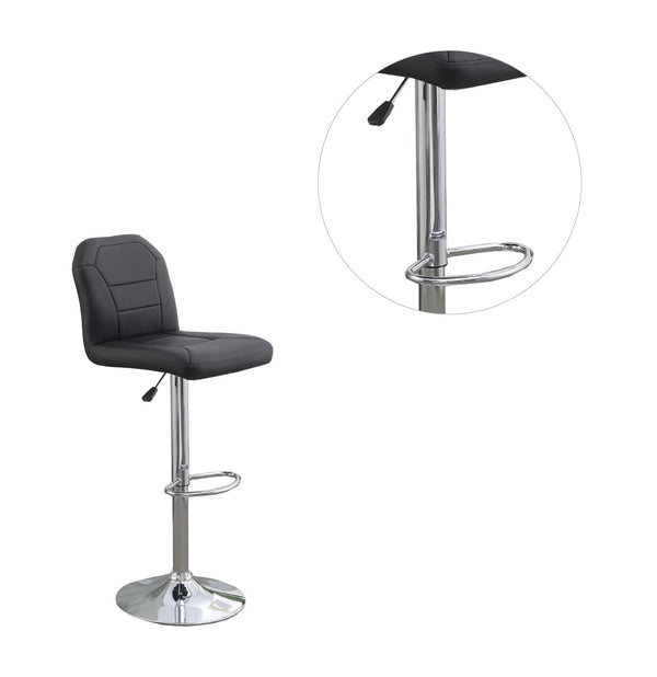 English Elm Adjustable Leather-Style Bar Stools Set of 2 with Chrome Base, Footrest, Modern Hotel-Style Appeal Black 18 L x 18 W x 27 H B011P151351