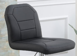 English Elm Adjustable Leather-Style Bar Stools Set of 2 with Chrome Base, Footrest, Modern Hotel-Style Appeal Black 18 L x 18 W x 27 H B011P151351