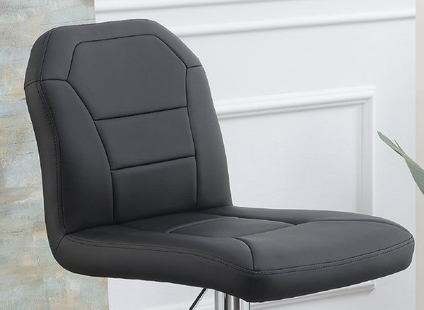 English Elm Adjustable Leather-Style Bar Stools Set of 2 with Chrome Base, Footrest, Modern Hotel-Style Appeal Black 18 L x 18 W x 27 H B011P151351