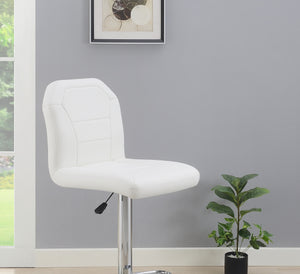 English Elm Adjustable Leather-Style Bar Stools Set of 2 with Chrome Base, Footrest, Modern Hotel-Style Appeal White 18 L x 18 W x 27 H B011P151352