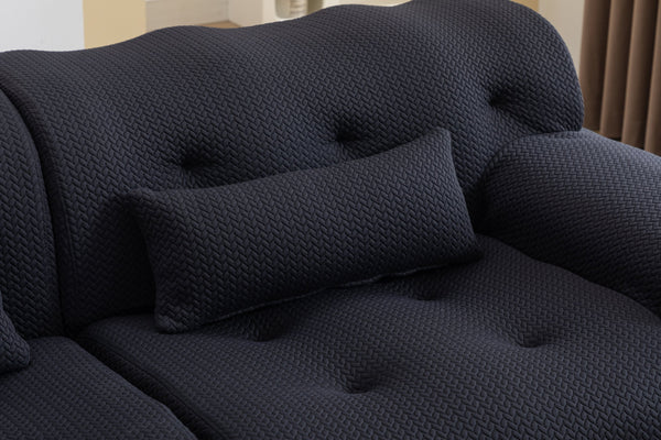 English Elm Large High-Density Foam 2-Seater Sofa Couch — No Assembly, Plush Body-Conforming Comfort for Living Room Dark Gray W1752S00003