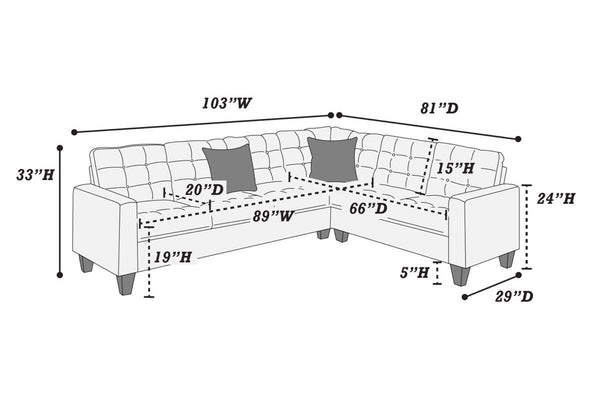 English Elm Modular Navy Polyfiber Sectional Sofa Four Piece Tufted Living Room Couch Set B011S00678