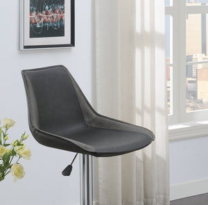 English Elm Dining Adjustable Bar Stool Set of 2 — Modern Faux Leather Upholstered Seats, Chrome Base, Height Adjustable Ebony 17 L x 21 W x 24 H B011P151354