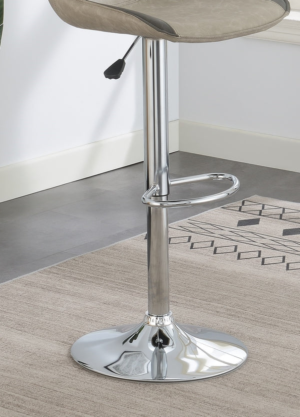 English Elm Dining Adjustable Bar Stool Set of 2 — Modern Faux Leather Upholstered Seats, Chrome Base, Height Adjustable LIGHT GREY 17 L x 21 W x 24 H B011P151353