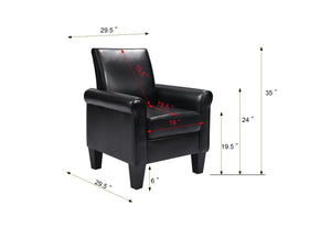 English Elm Accent Accent Chairs Plush Fabric Armchair for Living Room Bedroom Office Reading Comfort Modern Design Durable Supportive Cushions Black W141765016