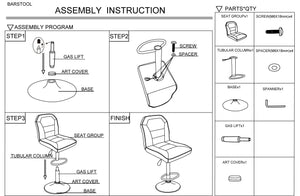 English Elm Adjustable Leather-Style Bar Stools Set of 2 with Chrome Base, Footrest, Modern Hotel-Style Appeal Black 18 L x 18 W x 27 H B011P151351