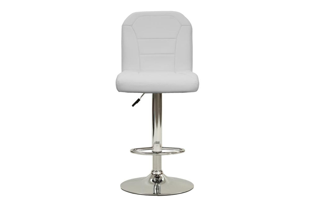 English Elm Adjustable Leather-Style Bar Stools Set of 2 with Chrome Base, Footrest, Modern Hotel-Style Appeal White 18 L x 18 W x 27 H B011P151352