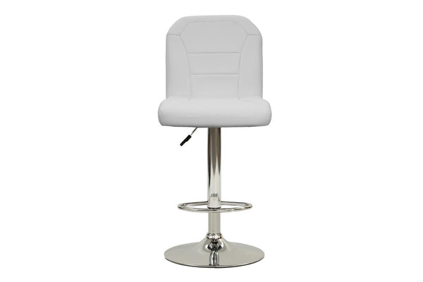 English Elm Adjustable Leather-Style Bar Stools Set of 2 with Chrome Base, Footrest, Modern Hotel-Style Appeal White 18 L x 18 W x 27 H B011P151352
