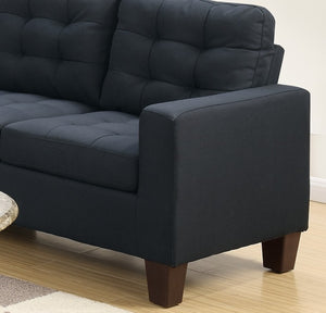 English Elm Modular Four Piece Sectional Sofa Black Polyfiber Tufted Living Room Couch Set B011S00677