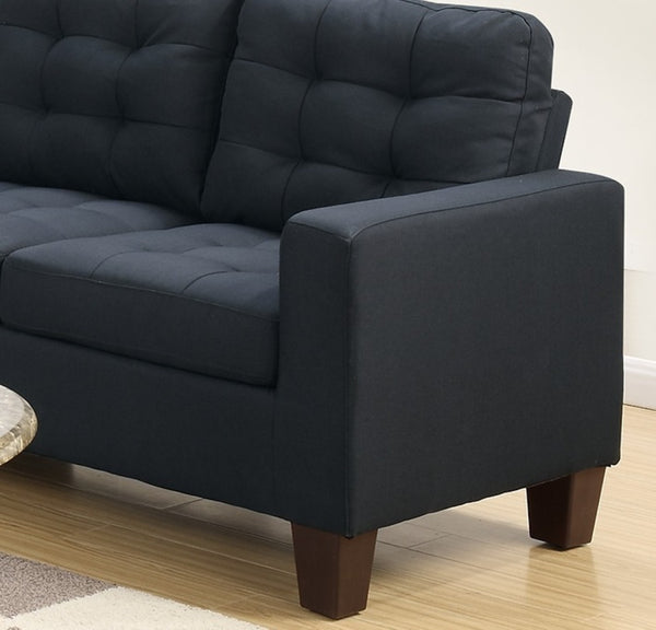 English Elm Modular Four Piece Sectional Sofa Black Polyfiber Tufted Living Room Couch Set B011S00677