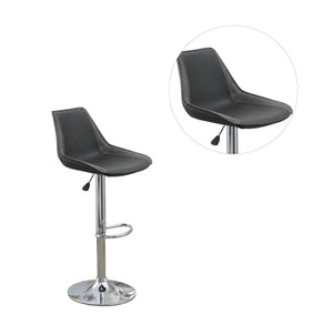 English Elm Dining Adjustable Bar Stool Set of 2 — Modern Faux Leather Upholstered Seats, Chrome Base, Height Adjustable Ebony 17 L x 21 W x 24 H B011P151354
