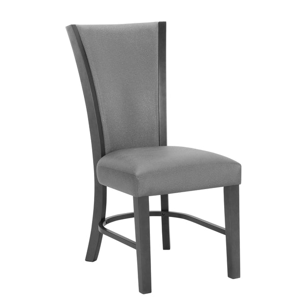 English Elm 2Pc Contemporary Glam Upholstered Dining Side Chairs Set In Plush Gray Fabric With Black Frame B011P151400