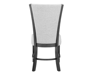 English Elm 2Pc Contemporary Glam Upholstered Dining Chairs Set In Dove Gray Fabric For Modern Elegance & Comfort B011P151401