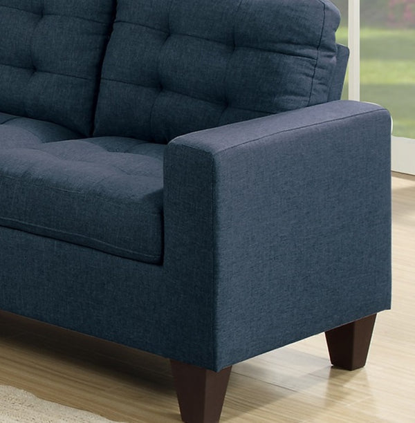English Elm Modular Navy Polyfiber Sectional Sofa Four Piece Tufted Living Room Couch Set B011S00678