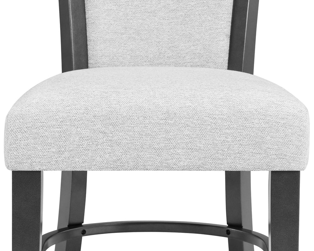 English Elm 2Pc Contemporary Glam Upholstered Dining Chairs Set In Dove Gray Fabric For Modern Elegance & Comfort B011P151401