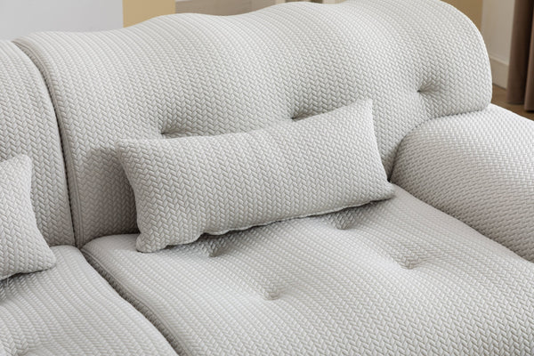 English Elm Large High-Density Foam 2-Seater Sofa Couch — No Assembly, Plush Body-Conforming Comfort for Living Room Beige W1752S00002