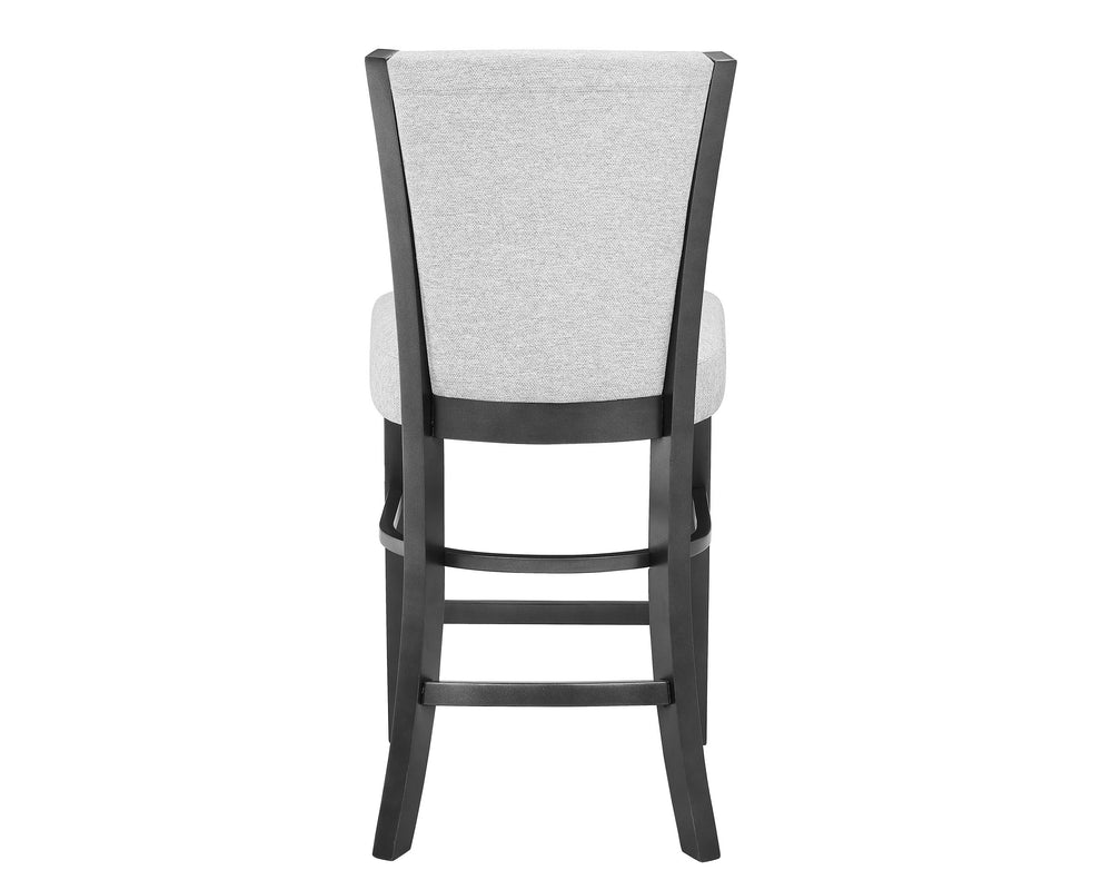 English Elm 2Pc Contemporary Glam Upholstered Dining Side Chairs Set - Dove Gray Fabric, Stylish Black Frame B011P151402