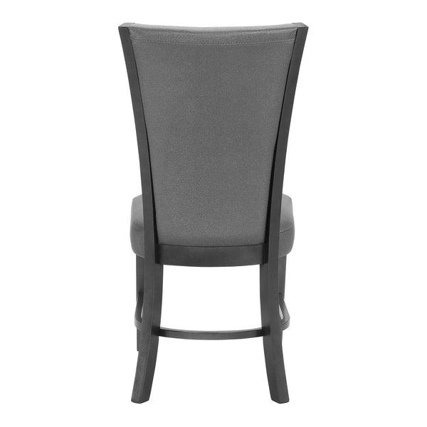 English Elm 2Pc Contemporary Glam Upholstered Dining Side Chairs Set In Plush Gray Fabric With Black Frame B011P151400