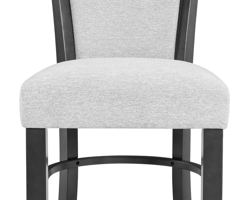 English Elm 2Pc Contemporary Glam Upholstered Dining Side Chairs Set - Dove Gray Fabric, Stylish Black Frame B011P151402
