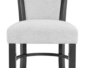 English Elm 2Pc Contemporary Glam Upholstered Dining Side Chairs Set - Dove Gray Fabric, Stylish Black Frame B011P151402