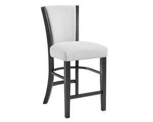 English Elm 2Pc Contemporary Glam Upholstered Dining Side Chairs Set - Dove Gray Fabric, Stylish Black Frame B011P151402