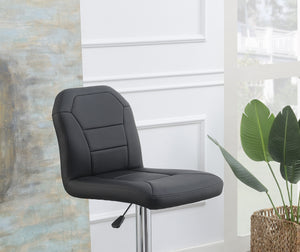 English Elm Adjustable Leather-Style Bar Stools Set of 2 with Chrome Base, Footrest, Modern Hotel-Style Appeal Black 18 L x 18 W x 27 H B011P151351