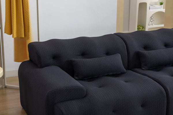 English Elm Large High-Density Foam 2-Seater Sofa Couch — No Assembly, Plush Body-Conforming Comfort for Living Room Dark Gray W1752S00003