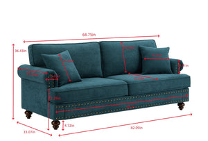 English Elm 82" Chenille Two Seat Loveseat with Nailhead Trim Plush Foam Living Room Sofa W1708S00019
