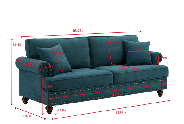 English Elm 82" Chenille Two Seat Loveseat with Nailhead Trim Plush Foam Living Room Sofa W1708S00019