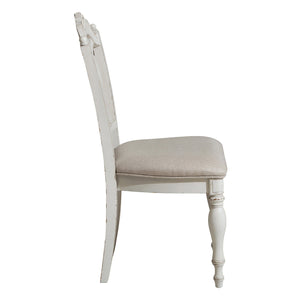 English Elm Victorian Cinderella White Upholstered Desk Chair with Floral Carvings Antique Finish Child Seat B011P151480