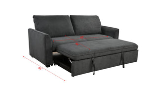 English Elm 78 Convertible 3-in-1 Sleeper Sofa Bed with Easy Pull-Out Hidden Mattress, Compact Modern Loveseat Dark Gray W1417131880