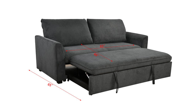 English Elm 78 Convertible 3-in-1 Sleeper Sofa Bed with Easy Pull-Out Hidden Mattress, Compact Modern Loveseat Dark Gray W1417131880