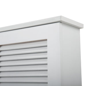 English Elm Wall MDF Floating Medicine Cabinet with Louvered Door, 3-Tier Storage, 66lb Capacity, White Finish W2181P151565
