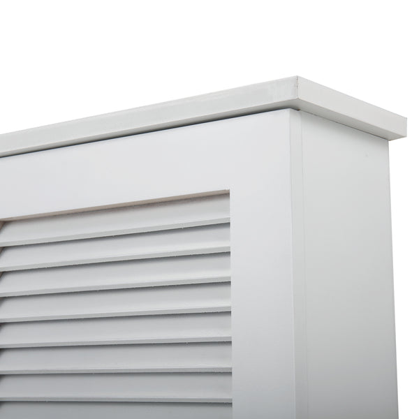 English Elm Wall MDF Floating Medicine Cabinet with Louvered Door, 3-Tier Storage, 66lb Capacity, White Finish W2181P151565
