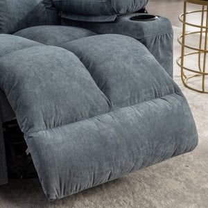 English Elm Massage Rocker Recliner Oversized Chair with Heat Vibration Usb Port and Storage Pockets W1807S00009