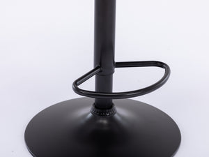 English Elm Swivel Velvet Barstool with Tufted Back and Ergonomic Waist Support, 25–33" Height, Chrome Base Gray W1143P324533