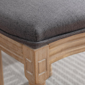 English Elm A&A French Style Dining Chairs Set Of 2 - Solid Wood Frame, Dark Gray Linen, Timeless Elegance W1143141071