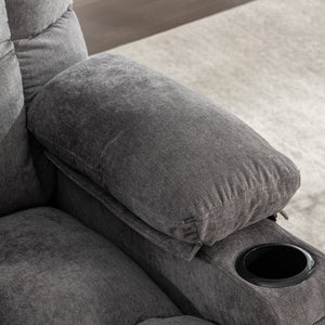 English Elm Massage Rocker Recliner Oversized Chair with Heat Vibration Usb Port and Storage Pockets Grey W1807S00010
