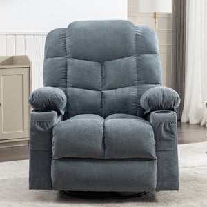 English Elm Massage Rocker Recliner Oversized Chair with Heat Vibration Usb Port and Storage Pockets W1807S00009
