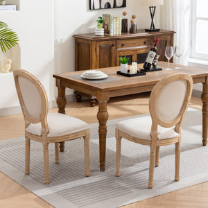 English Elm A&A French Style Solid Wood Dining Chair with Rattan Back & High-Density Foam Cushion for Comfort and Durability W1143141070 W1143141070