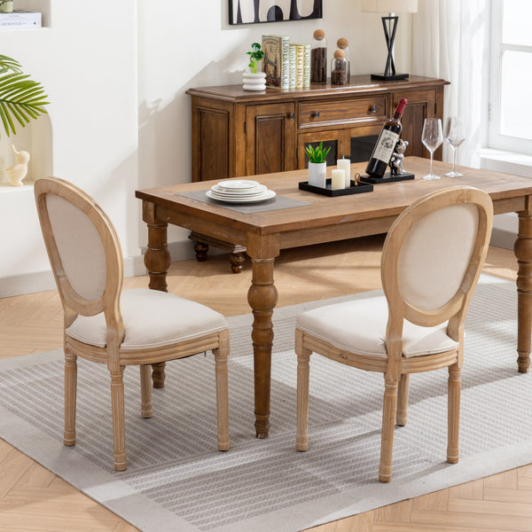 English Elm A&A French Style Solid Wood Dining Chair with Rattan Back & High-Density Foam Cushion for Comfort and Durability W1143141070 W1143141070