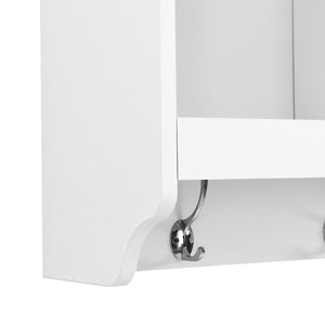 English Elm On-trend Two-piece White Hall Tree with Bench Ten Shoe Cubbies and Cabinet WF313576AAK