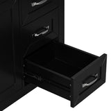 English Elm 36" Bathroom Vanity With Sink Combo, Black Bathroom Cabinet With Drawers, Solid Frame and Mdf Board (Old Sku:Jl000007Aab)