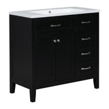 English Elm 36" Bathroom Vanity With Sink Combo, Black Bathroom Cabinet With Drawers, Solid Frame and Mdf Board (Old Sku:Jl000007Aab)