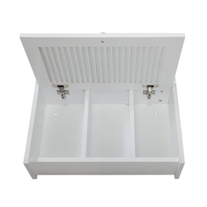 English Elm Wall MDF Floating Medicine Cabinet with Louvered Door, 3-Tier Storage, 66lb Capacity, White Finish W2181P151565