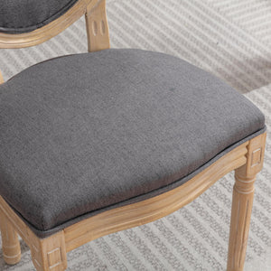 English Elm A&A French Style Solid Wood Dining Chair with Rattan Back & High-Density Foam Cushion for Comfort and Durability Dark Gray W1143141071