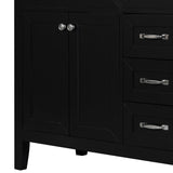 English Elm 36" Bathroom Vanity Without Sink, Cabinet Base Only, Bathroom Cabinet With Drawers, Solid Frame and Mdf Board, Black