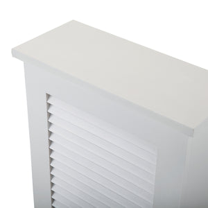 English Elm Wall MDF Floating Medicine Cabinet with Louvered Door, 3-Tier Storage, 66lb Capacity, White Finish W2181P151565
