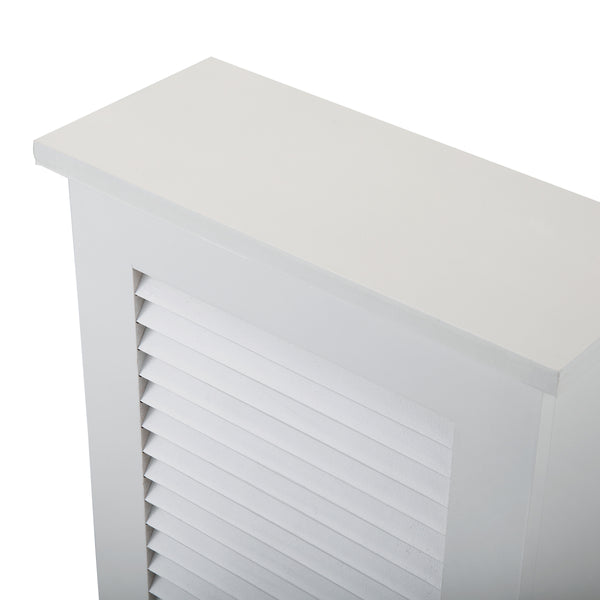 English Elm Wall MDF Floating Medicine Cabinet with Louvered Door, 3-Tier Storage, 66lb Capacity, White Finish W2181P151565