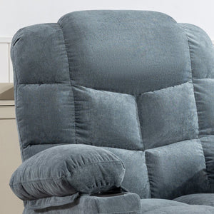English Elm Massage Rocker Recliner Oversized Chair with Heat Vibration Usb Port and Storage Pockets W1807S00009